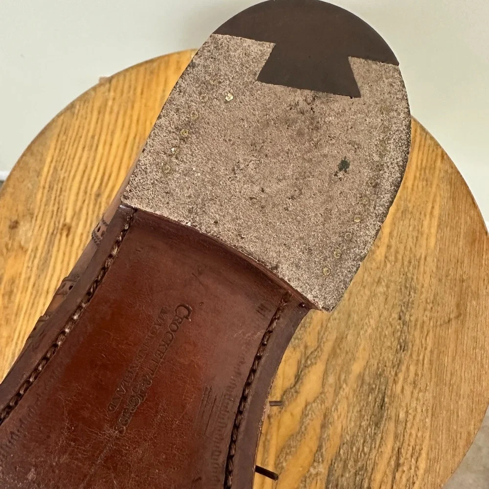 Crockett & Jones Drummond Mens US 7 E Dress Shoes Brown Leather Wingtip Oxford